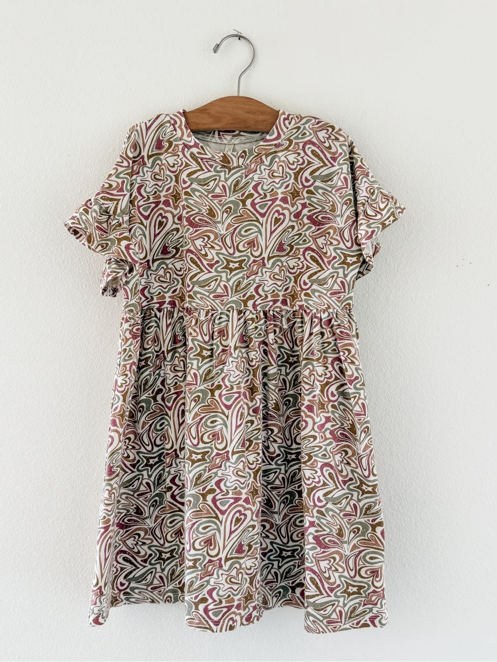 Rylee + Cru abstract heart babydoll dress size 8-9 years
